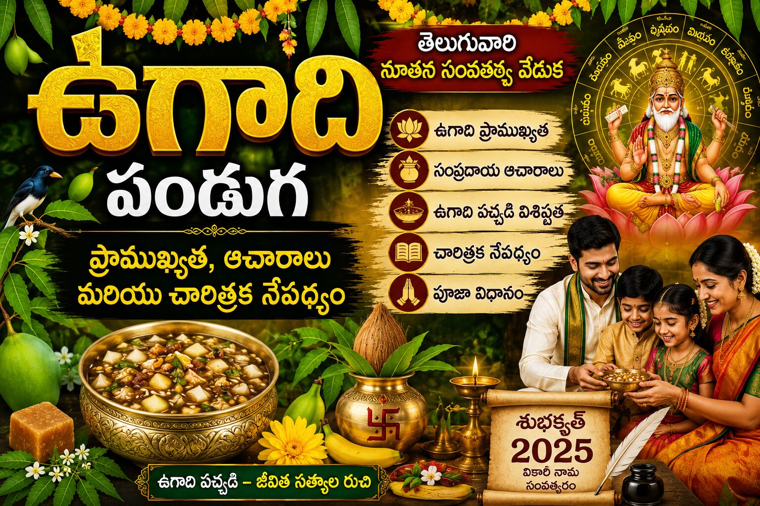 Ugadi పండుగ సంప్రదాయ ఆచారాలు పచ్చడి తయారీ