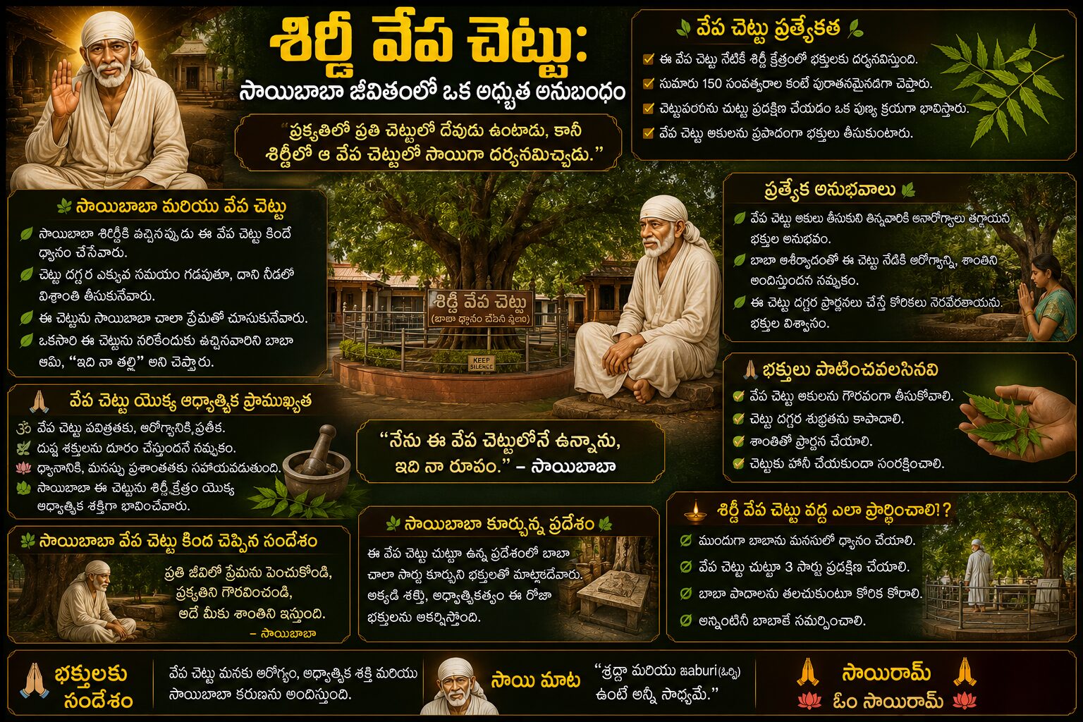 శిర్డీలో సాయిబాబా ధ్యానించిన పవిత్రమైన వేప చెట్టు