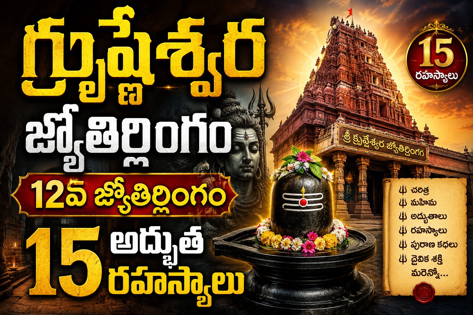 గ్రుష్ణేశ్వర జ్యోతిర్లింగం — మహారాష్ట్రలోని 12వ జ్యోతిర్లింగం ఆలయం వేరుల్ గ్రామం